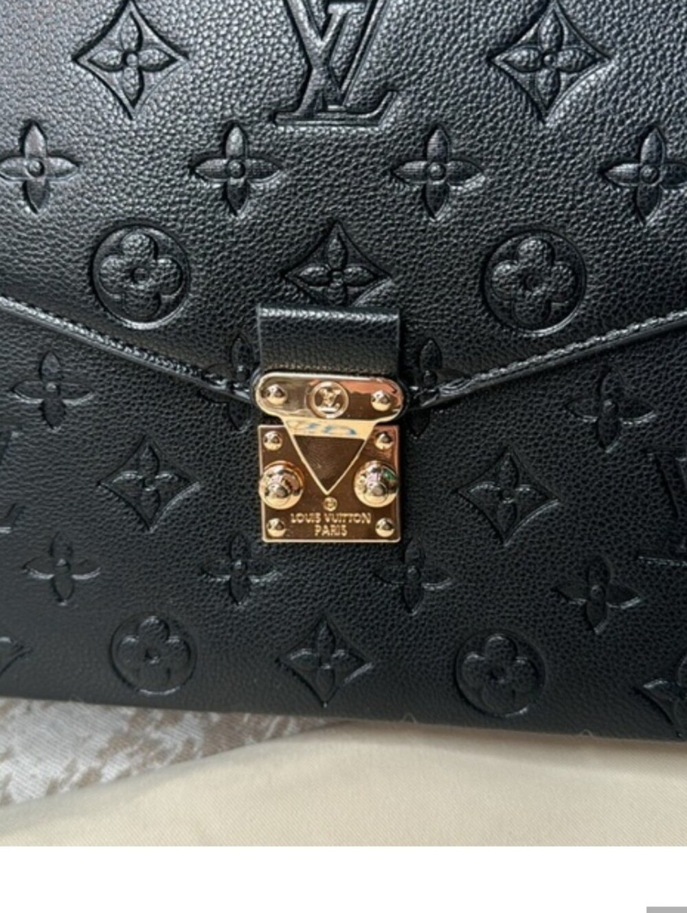 Gorgeous Embossed Monogram Black Shoulder Bag - Picture 3 of 9